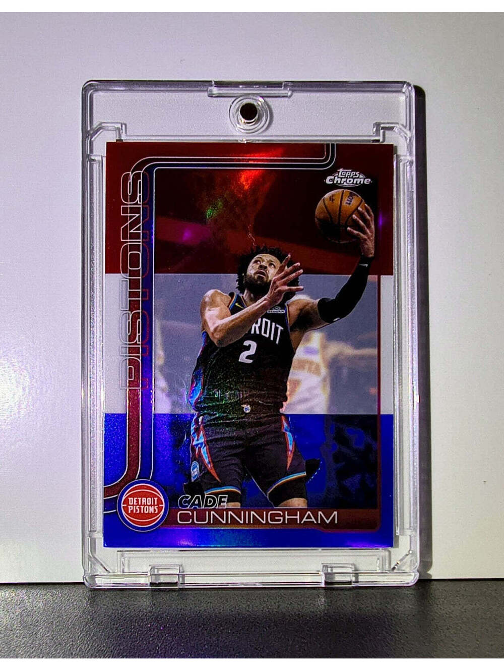 Cade Cunningham 2025-26 NBA Topps Chrome Update #6 Red White Blue Parallel